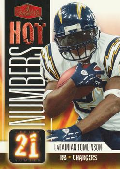 2006 Flair Showcase - Hot Numbers #HN14 LaDainian Tomlinson  Front