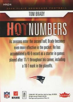 2006 Flair Showcase - Hot Numbers #HN24 Tom Brady  Back
