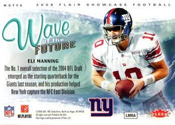 2006 Flair Showcase - Wave of the Future #WOTF8 Eli Manning Back