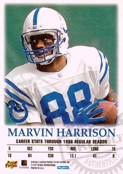 1997 SkyBox Premium - Autographics #NNO Marvin Harrison Back