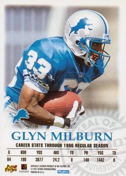 1997 SkyBox Premium - Autographics #NNO Glyn Milburn Back