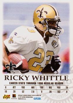 1997 SkyBox Premium - Autographics #NNO Ricky Whittle Back