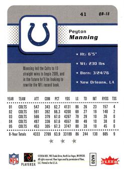 2006 Fleer - Silver #41 Peyton Manning Back