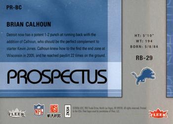 2006 Fleer Hot Prospects - Prospectus #PR-BC Brian Calhoun Back
