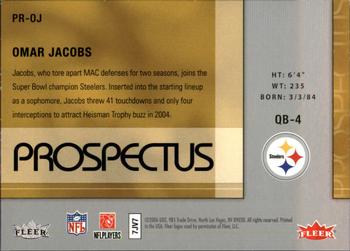 2006 Fleer Hot Prospects - Prospectus #PR-OJ Omar Jacobs Back