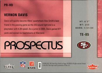 2006 Fleer Hot Prospects - Prospectus #PR-VD Vernon Davis Back