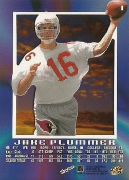 1997 SkyBox E-X2000 #1 Jake Plummer Back
