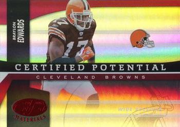 2006 Leaf Certified Materials - Certified Potential Red #CP-3 Braylon Edwards Front