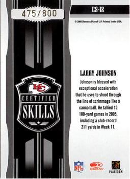 2006 Leaf Certified Materials - Certified Skills Mirror #CS-12 Larry Johnson Back