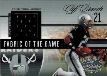 2006 Leaf Certified Materials - Fabric of the Game #FOTG-7 Cliff Branch Front