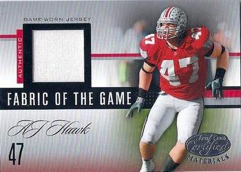 2006 Leaf Certified Materials - Fabric of the Game College #FOTG-12 A.J. Hawk Front