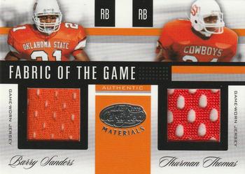 2006 Leaf Certified Materials - Fabric of the Game College Combos #FOTG-3 Barry Sanders / Thurman Thomas Front