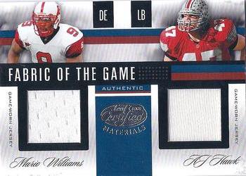 2006 Leaf Certified Materials - Fabric of the Game College Combos #FOTG-5 Mario Williams / A.J. Hawk Front