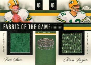 2006 Leaf Certified Materials - Fabric of the Game Combos #FOTG-1 Bart Starr / Aaron Rodgers Front