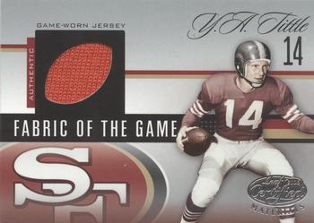 2006 Leaf Certified Materials - Fabric of the Game Football Die Cut #FOTG-52 Y.A. Tittle Front