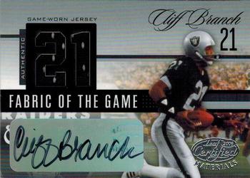 2006 Leaf Certified Materials - Fabric of the Game Jersey Number Autographs #FOTG-7 Cliff Branch Front