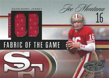 2006 Leaf Certified Materials - Fabric of the Game Position #FOTG-29 Joe Montana Front