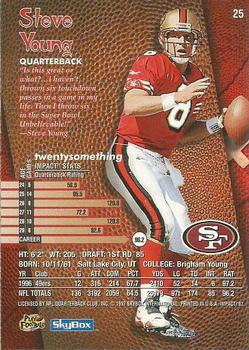 1997 SkyBox Impact #25 Steve Young Back