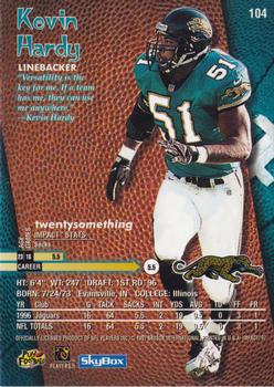 1997 SkyBox Impact #104 Kevin Hardy Back
