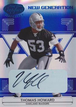 2006 Leaf Certified Materials - Mirror Blue Signatures #191 Thomas Howard Front