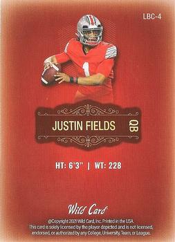 2021 Wild Card Matte - Limited Base Cards Red #LBC-4 Justin Fields Back
