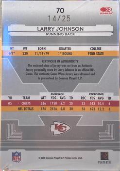 2006 Leaf Certified Materials - Mirror Gold Materials #70 Larry Johnson Back