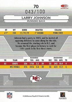 2006 Leaf Certified Materials - Mirror Red Signatures #70 Larry Johnson Back