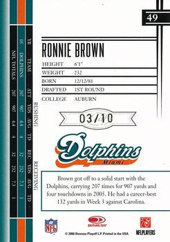 2006 Leaf Limited - Gold Spotlight #49 Ronnie Brown Back