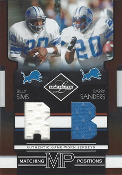 2006 Leaf Limited - Matching Positions Jerseys #M-2 Billy Sims / Barry Sanders Front