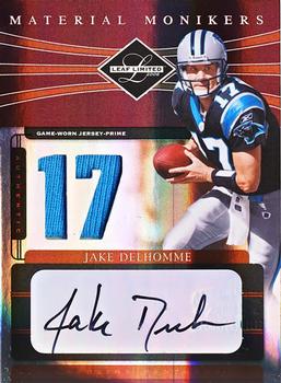 2006 Leaf Limited - Material Monikers Jersey Number Prime #MM-13 Jake Delhomme Front