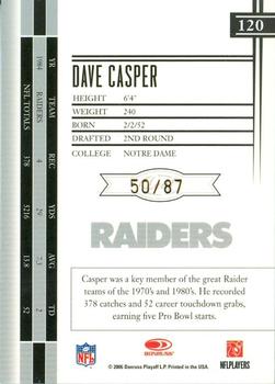 2006 Leaf Limited - Monikers Autographs Gold #120 Dave Casper Back