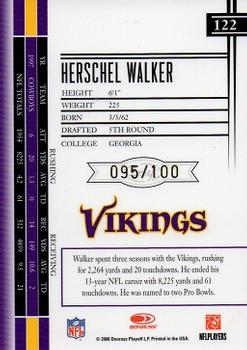2006 Leaf Limited - Monikers Autographs Gold #122 Herschel Walker Back