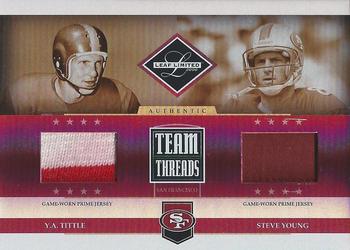 2006 Leaf Limited - Team Threads Dual Prime #TTC-6 Y.A. Tittle / Steve Young Front