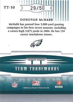 2006 Leaf Limited - Team Trademarks Holofoil #TT-30 Donovan McNabb Back