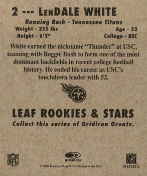 2006 Leaf Rookies & Stars - 1948 Leaf Blue #2 LenDale White Back