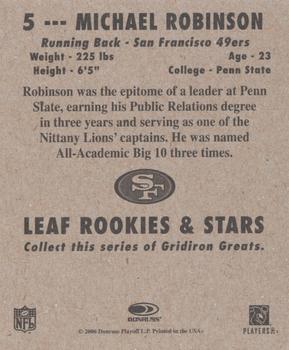 2006 Leaf Rookies & Stars - 1948 Leaf Blue #5 Michael Robinson Back