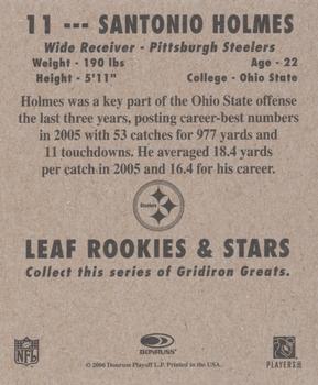 2006 Leaf Rookies & Stars - 1948 Leaf Blue #11 Santonio Holmes Back