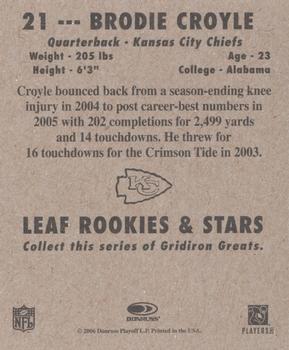 2006 Leaf Rookies & Stars - 1948 Leaf Blue #21 Brodie Croyle Back