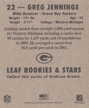 2006 Leaf Rookies & Stars - 1948 Leaf Blue #22 Greg Jennings Back