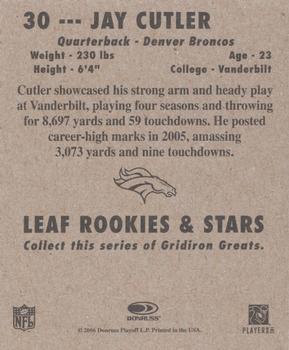 2006 Leaf Rookies & Stars - 1948 Leaf Blue #30 Jay Cutler Back