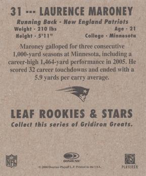 2006 Leaf Rookies & Stars - 1948 Leaf Blue #31 Laurence Maroney Back