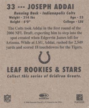 2006 Leaf Rookies & Stars - 1948 Leaf Blue #33 Joseph Addai Back
