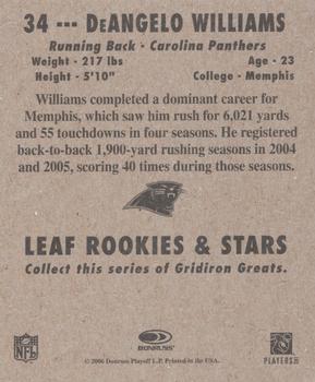 2006 Leaf Rookies & Stars - 1948 Leaf Blue #34 DeAngelo Williams Back