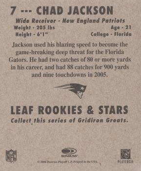 2006 Leaf Rookies & Stars - 1948 Leaf Orange #7 Chad Jackson Back