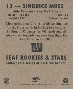 2006 Leaf Rookies & Stars - 1948 Leaf Orange #13 Sinorice Moss Back