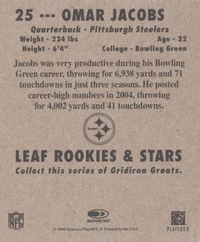 2006 Leaf Rookies & Stars - 1948 Leaf Orange #25 Omar Jacobs Back