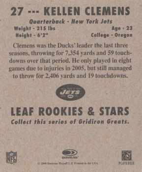 2006 Leaf Rookies & Stars - 1948 Leaf Orange #27 Kellen Clemens Back