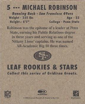 2006 Leaf Rookies & Stars - 1948 Leaf Yellow #5 Michael Robinson Back
