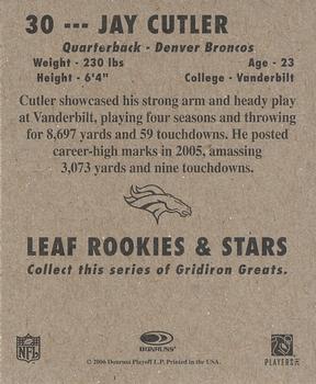 2006 Leaf Rookies & Stars - 1948 Leaf Yellow #30 Jay Cutler Back