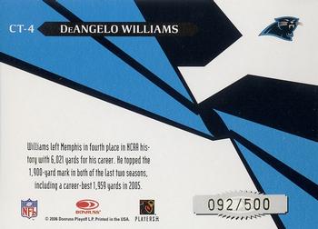 2006 Leaf Rookies & Stars - Crosstraining Blue #CT-4 DeAngelo Williams Back